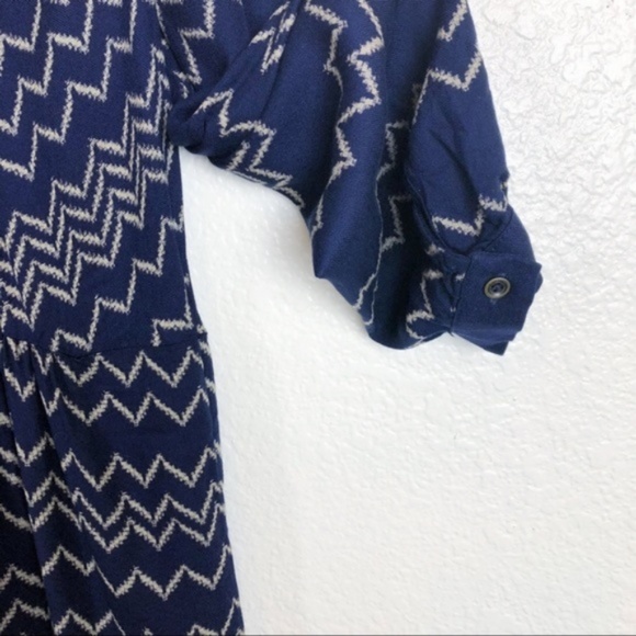 Anthro Holding Horses Navy Chevron l/s Dress - Picture 5 of 7